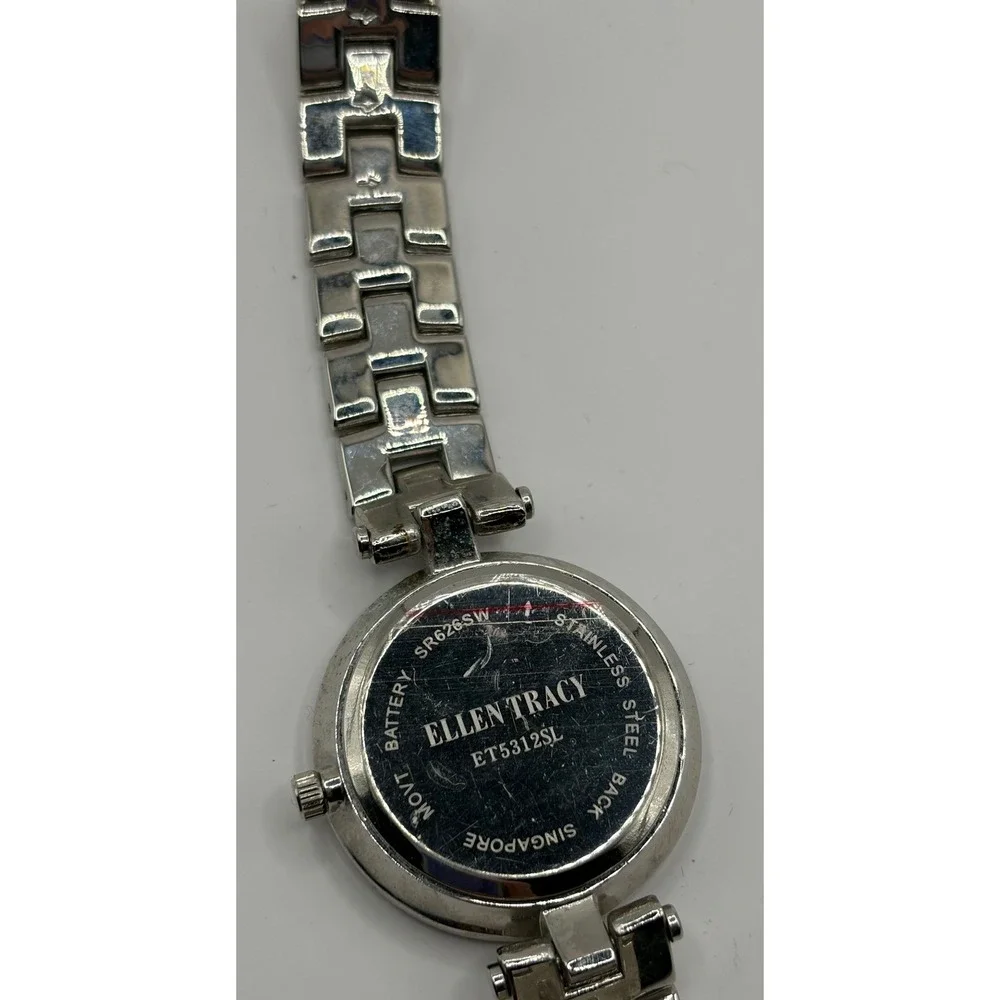 Ellen Tracy Women's Silver Tone Rose Gold Accent Watch‎ ET5312SL Sparkle Accents